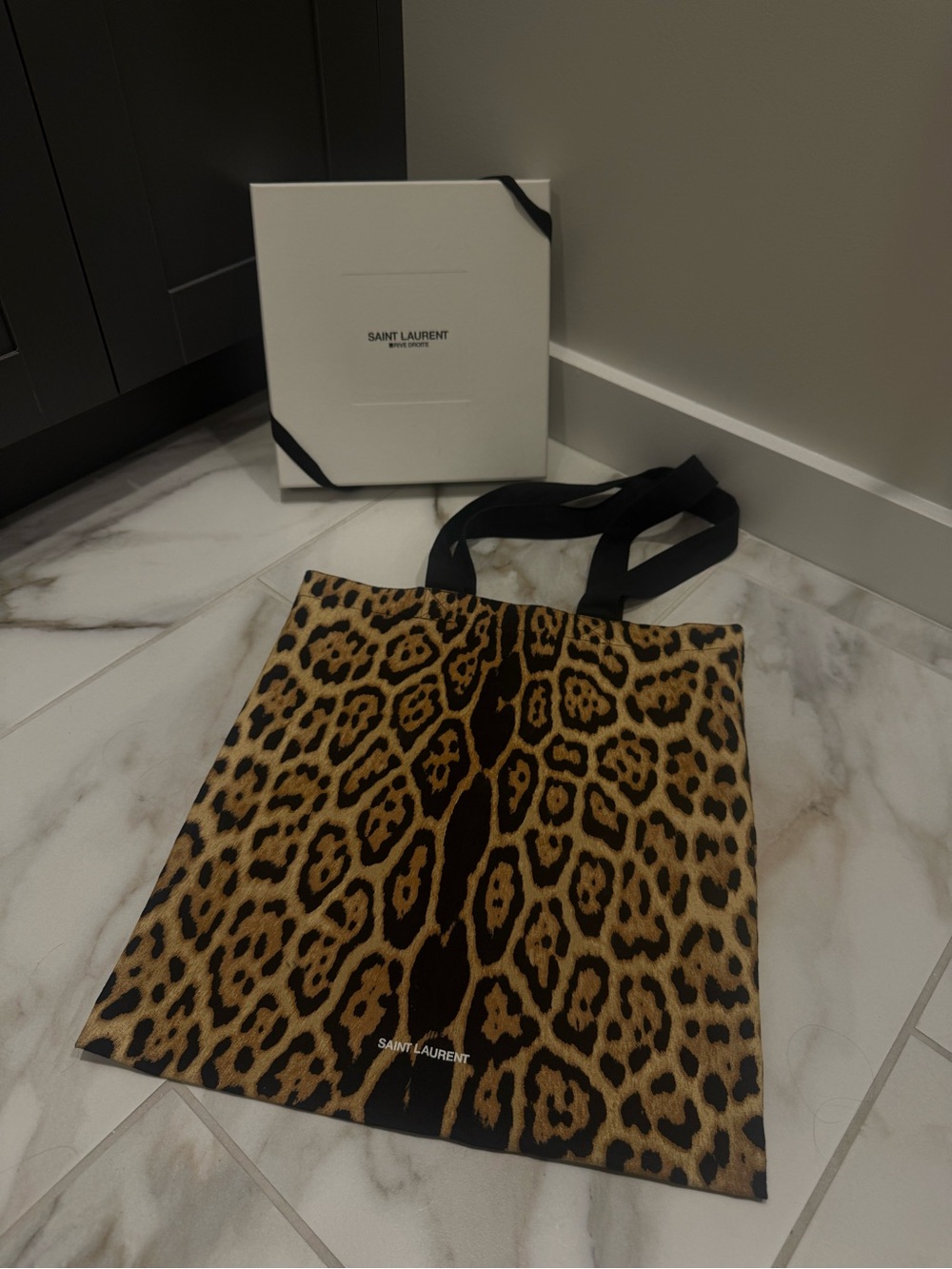 Saint Laurent Leopard-Print Canvas Tote